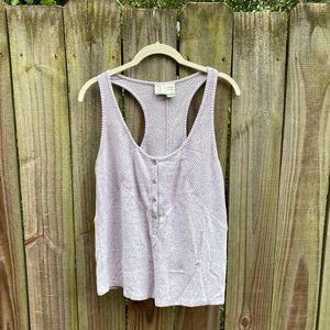 Lucie Ribbed Racerback Tank in Lavender Gray